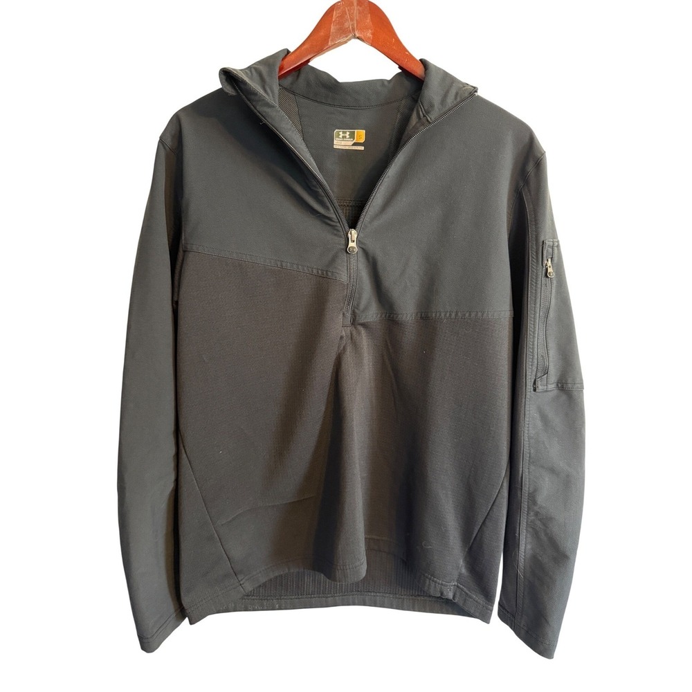 Under Armour Quarter Zip Pullover Mens Small Black Gorpcore Tactical Techwear